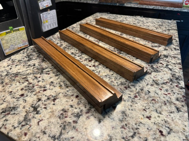 Mahjong Racks (Set of 4) - Dark Stained Magnetic Pushers